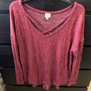 Maroon top